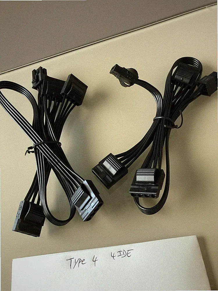 2 Pcs Corsair 6 Pin to 4X IDE Power Receptacle Y Splitter Cable Hard Drive