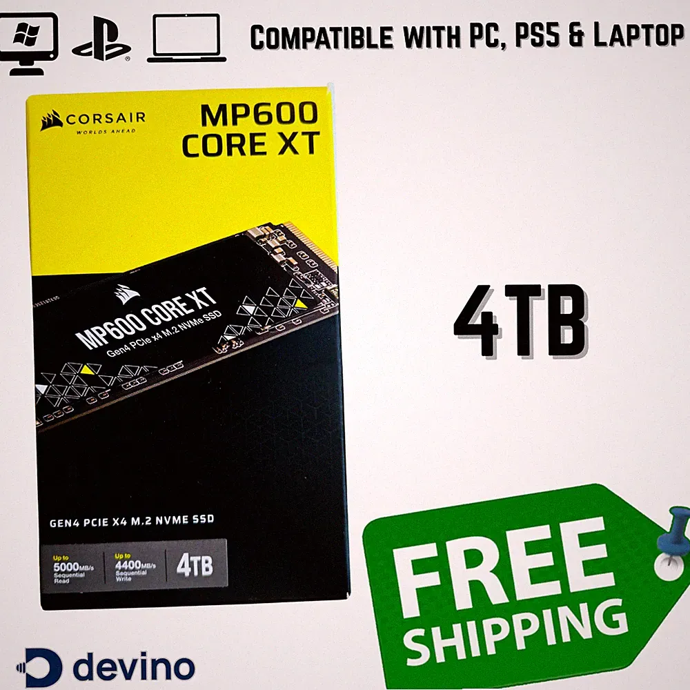 Corsair MP600 CORE XT 4TB Internal NVMe M.2 SSD | For Gaming PC, Laptop & PS5